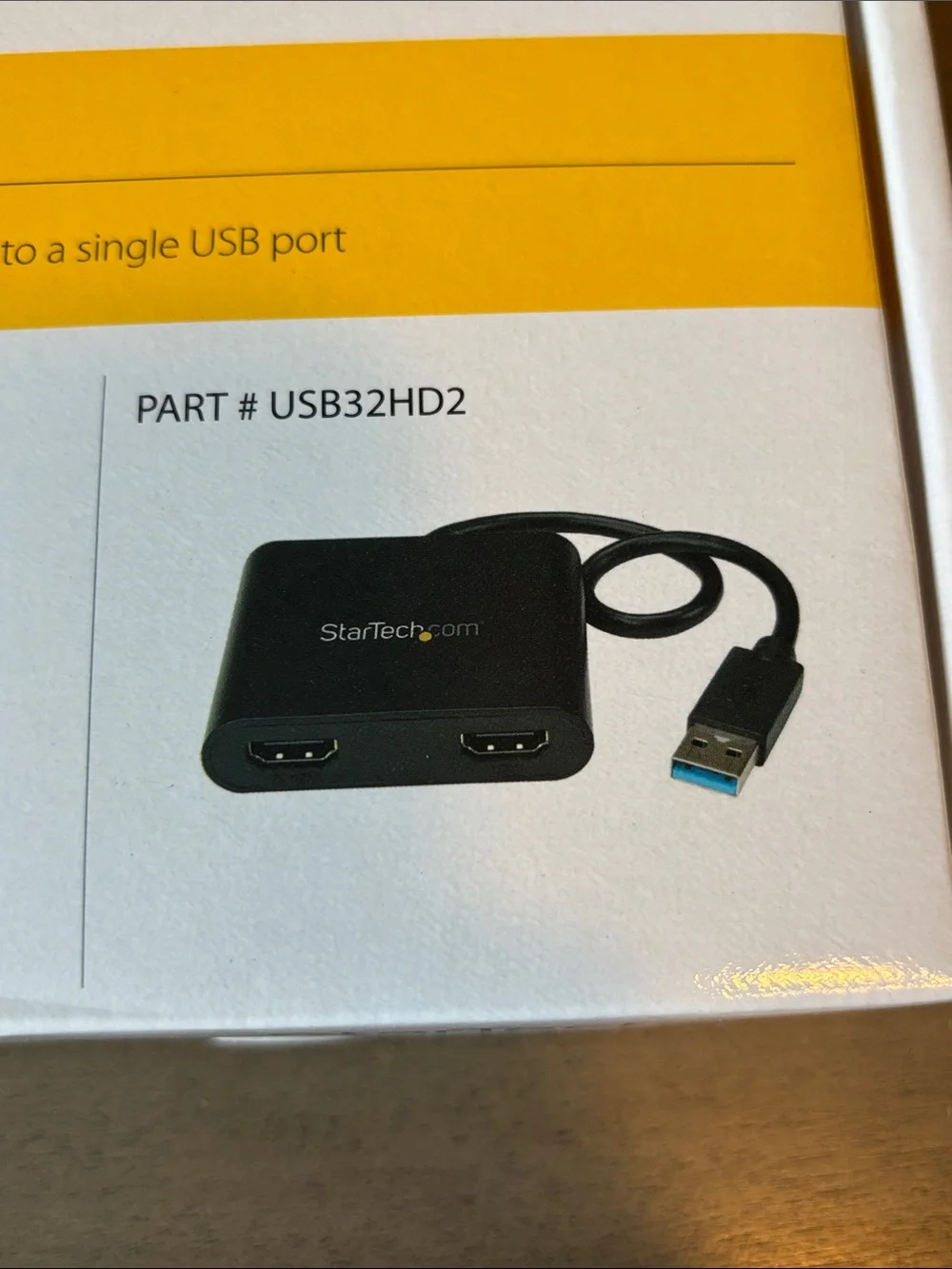 235. USB 3.0 to Dual HDMI Adapter - White and Yellow